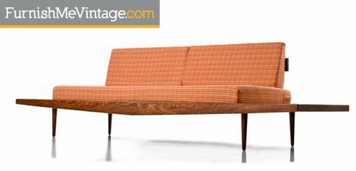 Adrian Pearsall Style Oak Daybed Sofa With Floating End Tables, Circa 1960’s