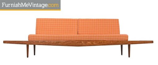 Adrian Pearsall Style Oak Daybed Sofa With Floating End Tables, Circa 1960’s