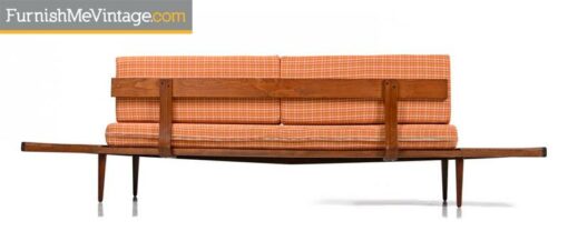 Adrian Pearsall Style Oak Daybed Sofa With Floating End Tables, Circa 1960’s