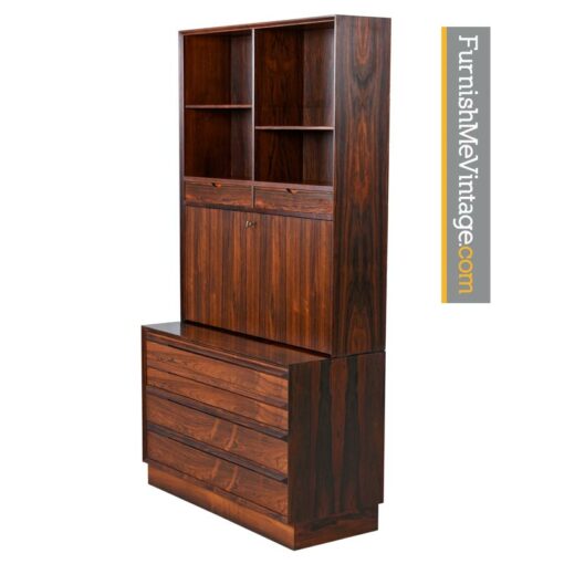 danish rosewood hutch secretary desk