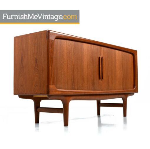 Danish Teak Tambour Door Credenza by Dyrlund