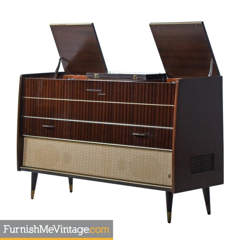 Grundig Majestic German Stereo Console Credenza With Turntable