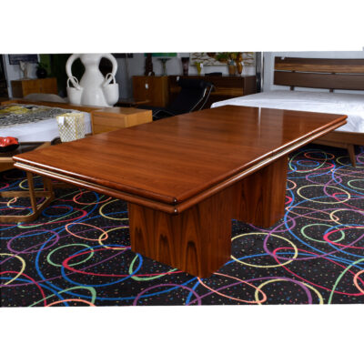 Sanneman Danish Modern rosewood dining table with leaf