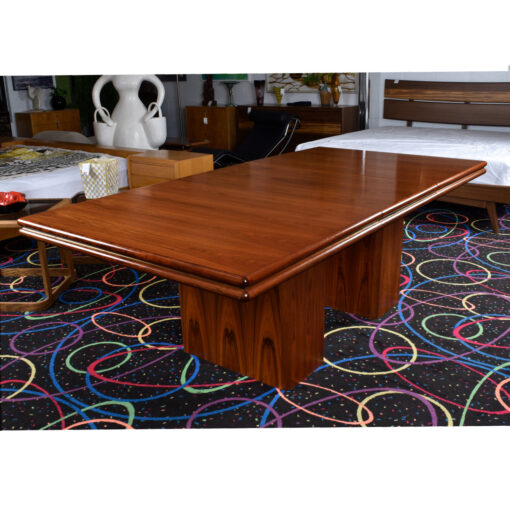 Sanneman Danish Modern rosewood dining table with leaf