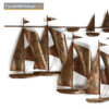regatta,brutalist metal sailboat,curtis jere,torch cut,paul evans