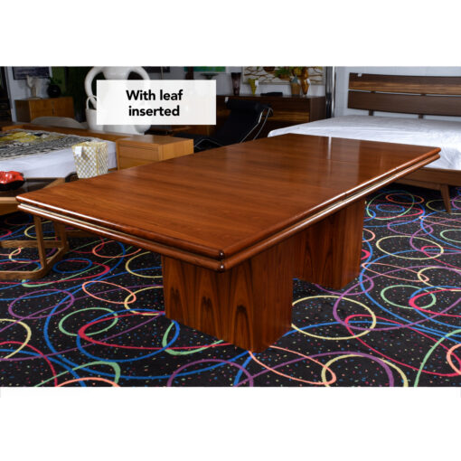 Sanneman Danish Modern rosewood dining table with leaf