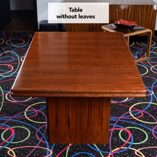 Sanneman Danish Modern rosewood dining table with leaf