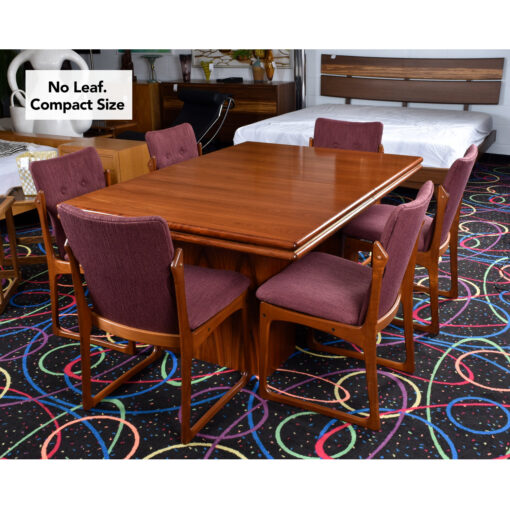 Sanneman Danish Modern rosewood dining table with leaf
