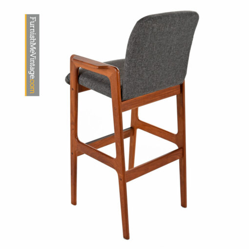 Teak Bar Stool - Scandinavian Modern Highback Design