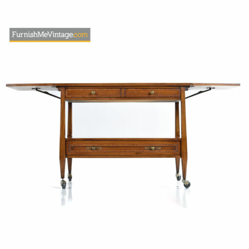 Walnut Bar Cart Server by White Furniture - Mid-Century Modern