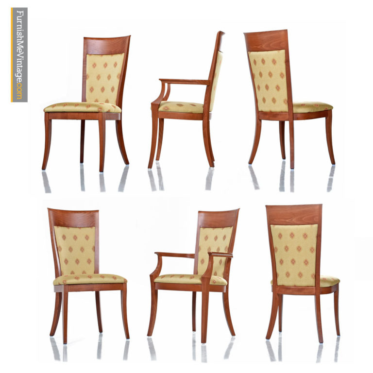 Cherry Dining Chairs Made in Italy by A. Sibau New Upholstery