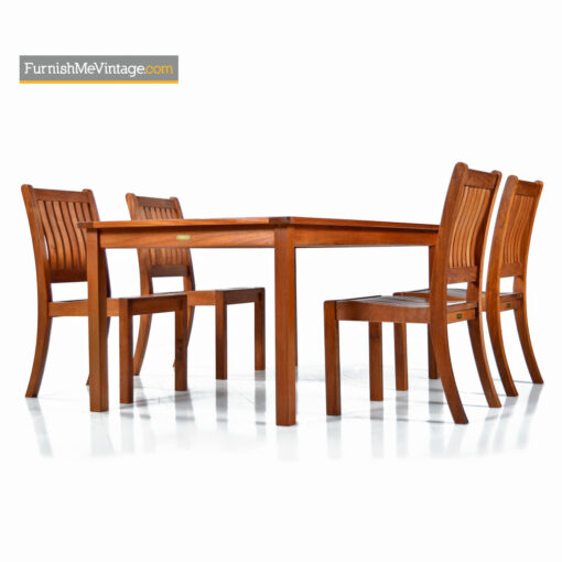 Restoration Hardware Solid Teak Outdoor Dining Table & (4) Chair Set