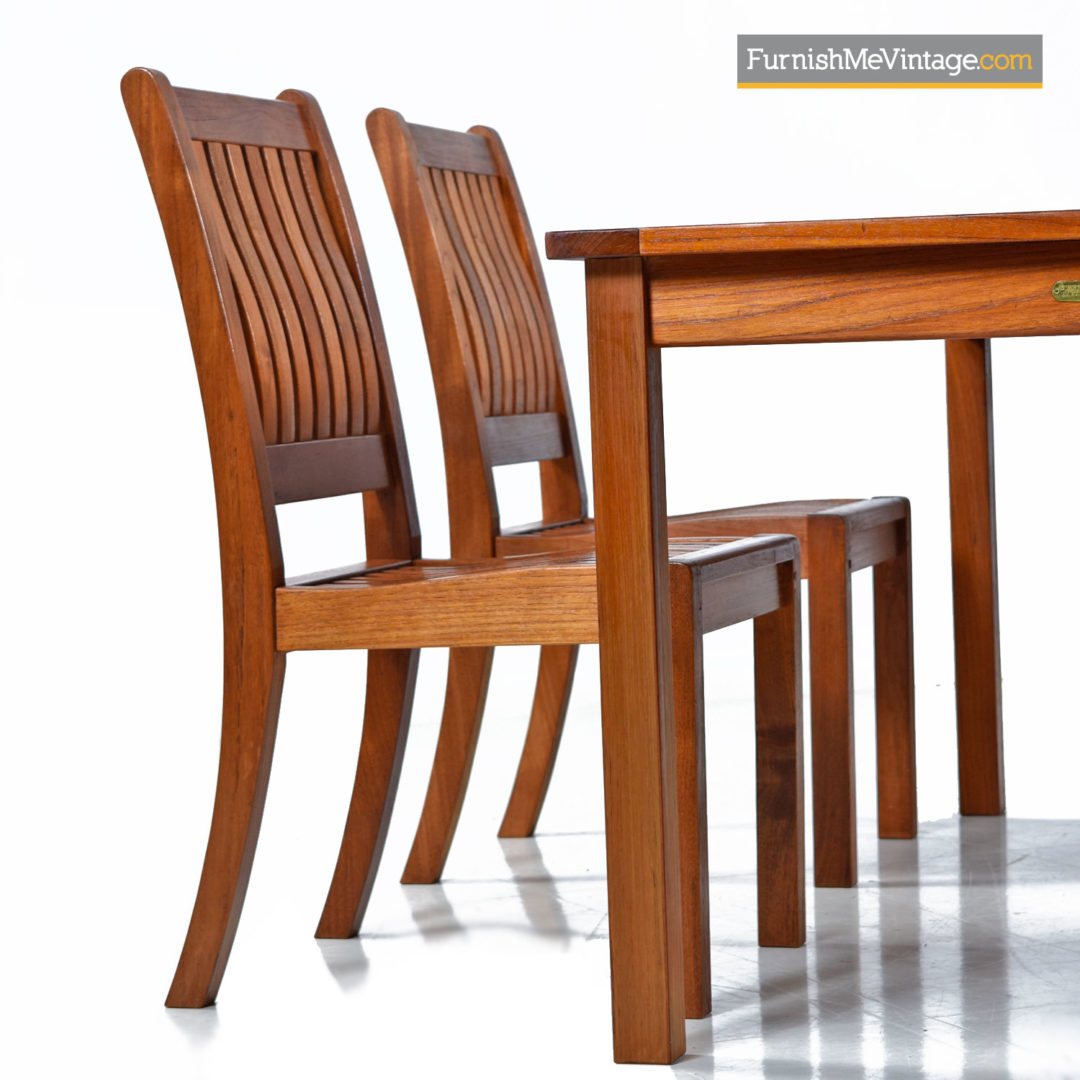 Restoration Hardware Solid Teak Outdoor Dining Table & (4) Chair Set