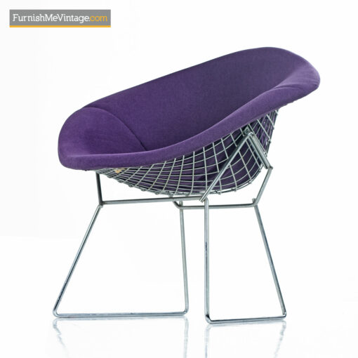 Diamond Chair Harry Bertoia For Knoll - Full Cover Plum Knoll Tweed