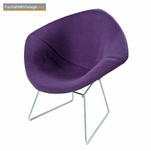 Diamond Chair Harry Bertoia For Knoll - Full Cover Plum Knoll Tweed