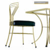Deco Modern Patio Dinette - Salterini Style Gilt Metal & Glass