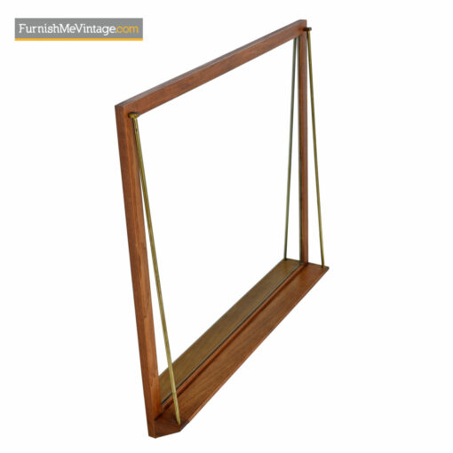 walnut brass modern mirror