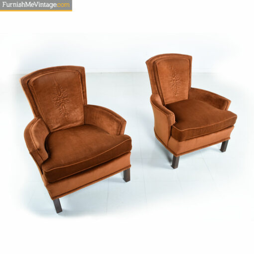 copper velvet embossed chairs