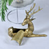 Brass deer figurine planter