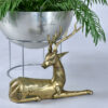 Mini brass deer planter