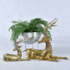 Pair brass deer Sarreid planter