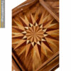 wood inlay bar serving cart