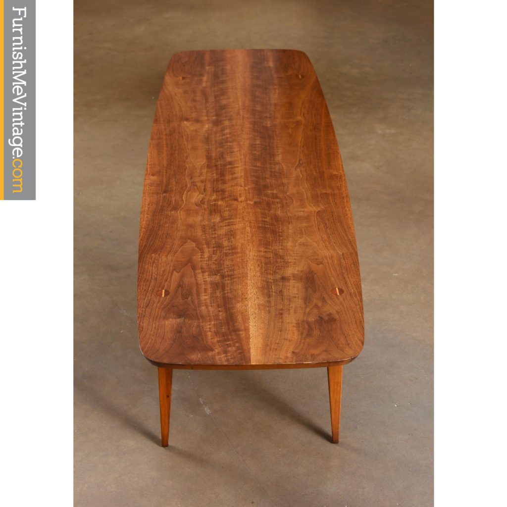 Mid-Century Modern Lane Accent Tiered Restored Walnut Coffee Table