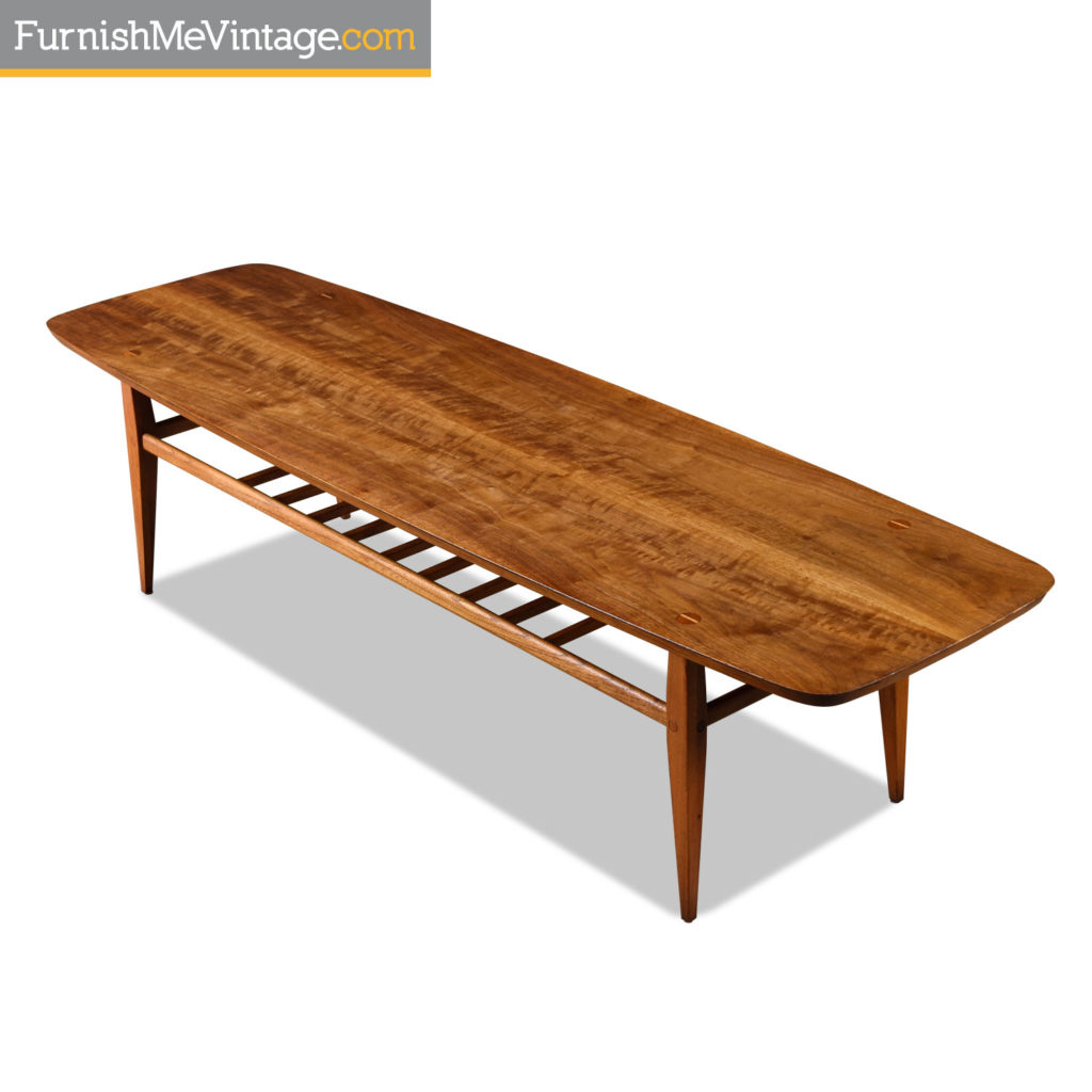 MidCentury Modern Lane Accent Tiered Restored Walnut Coffee Table