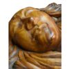 Sensual lovers monkeypod wood carved coffee table with glass top