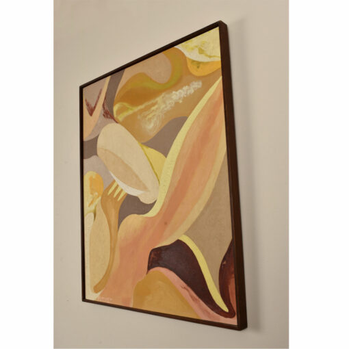 Beige Mauve Ochre colored abstract figure painting by Henry Putney