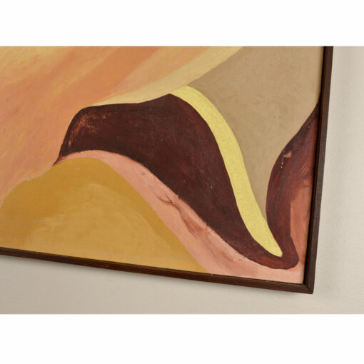 Beige Mauve Ochre colored abstract figure painting by Henry Putney