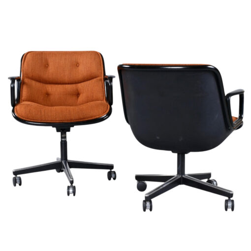 Orange Knoll Executive Chairs designed by Charles Pollock