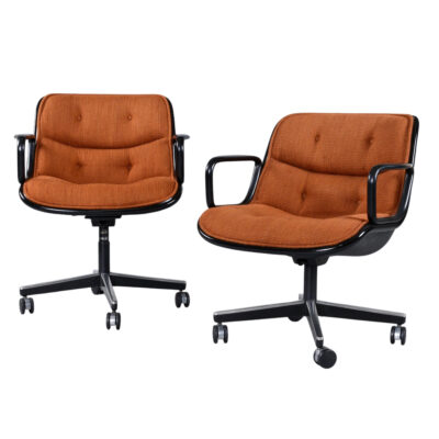 Orange Knoll Executive Chairs designed by Charles Pollock