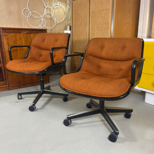 Orange Knoll Executive Chairs designed by Charles Pollock