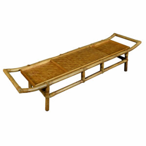 John Wisner for Ficks Reed Asian Modern Rattan Bamboo Pagoda Coffee Table
