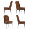 1970s velvet chrome Parsons chairs
