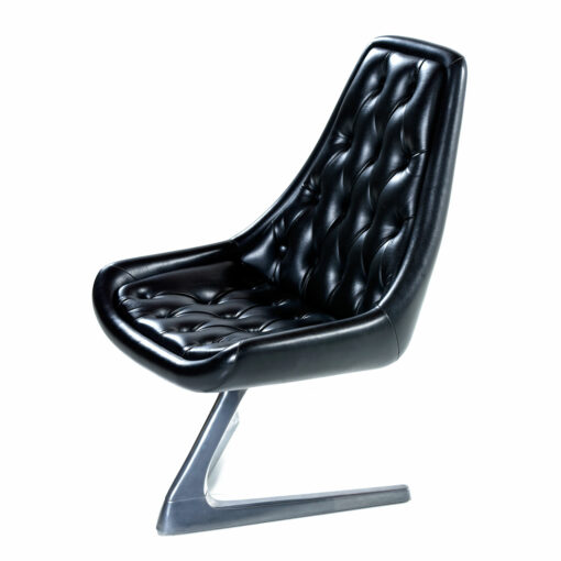 Vladimir Kagan for Chromcraft black tufted Unicorn Star Trek Sculpta chairs