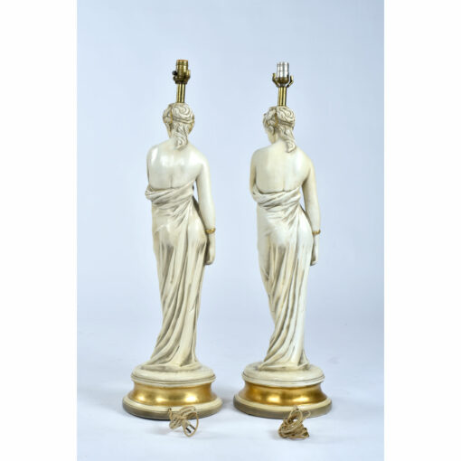 pair of greek ancient women lamps