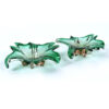 pink emerald green Murano glass dish