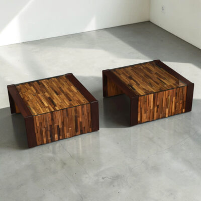 Percival Lafer Brazlian Modern rosewood end tables