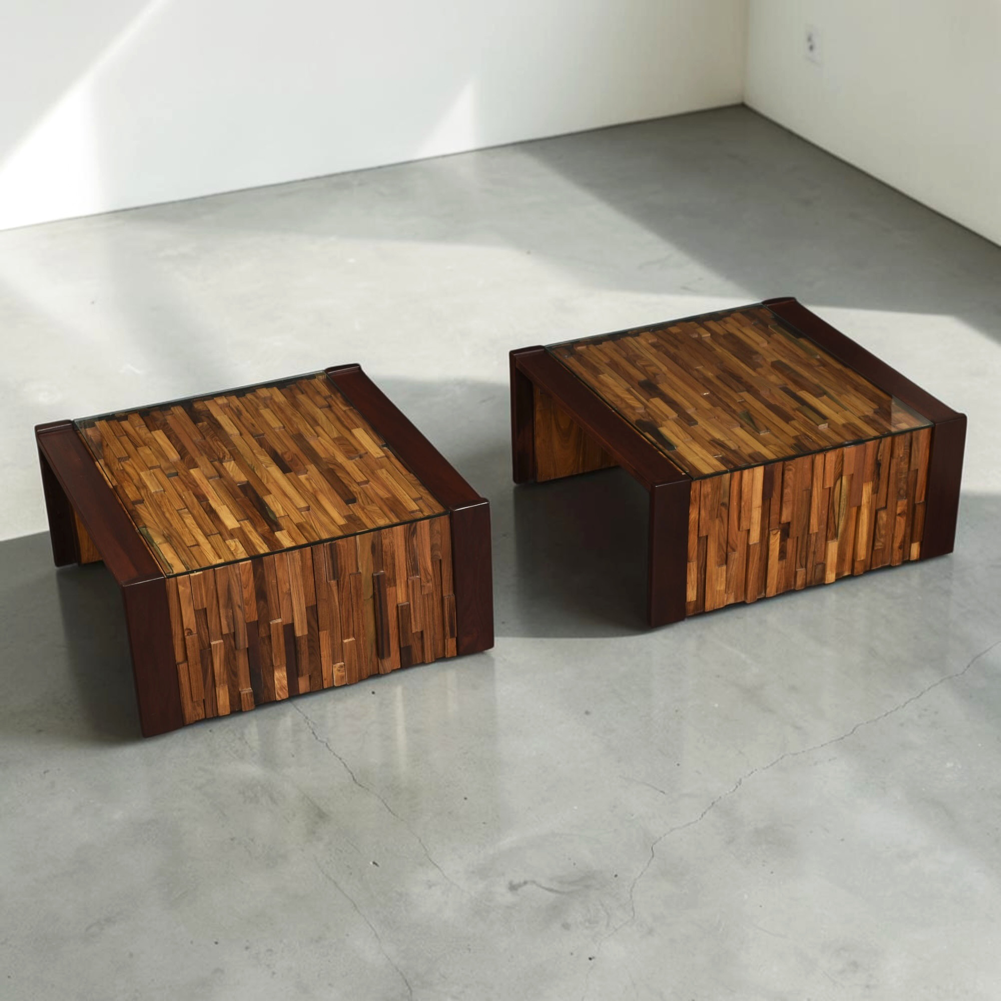 Percival Lafer Brazlian Modern rosewood end tables