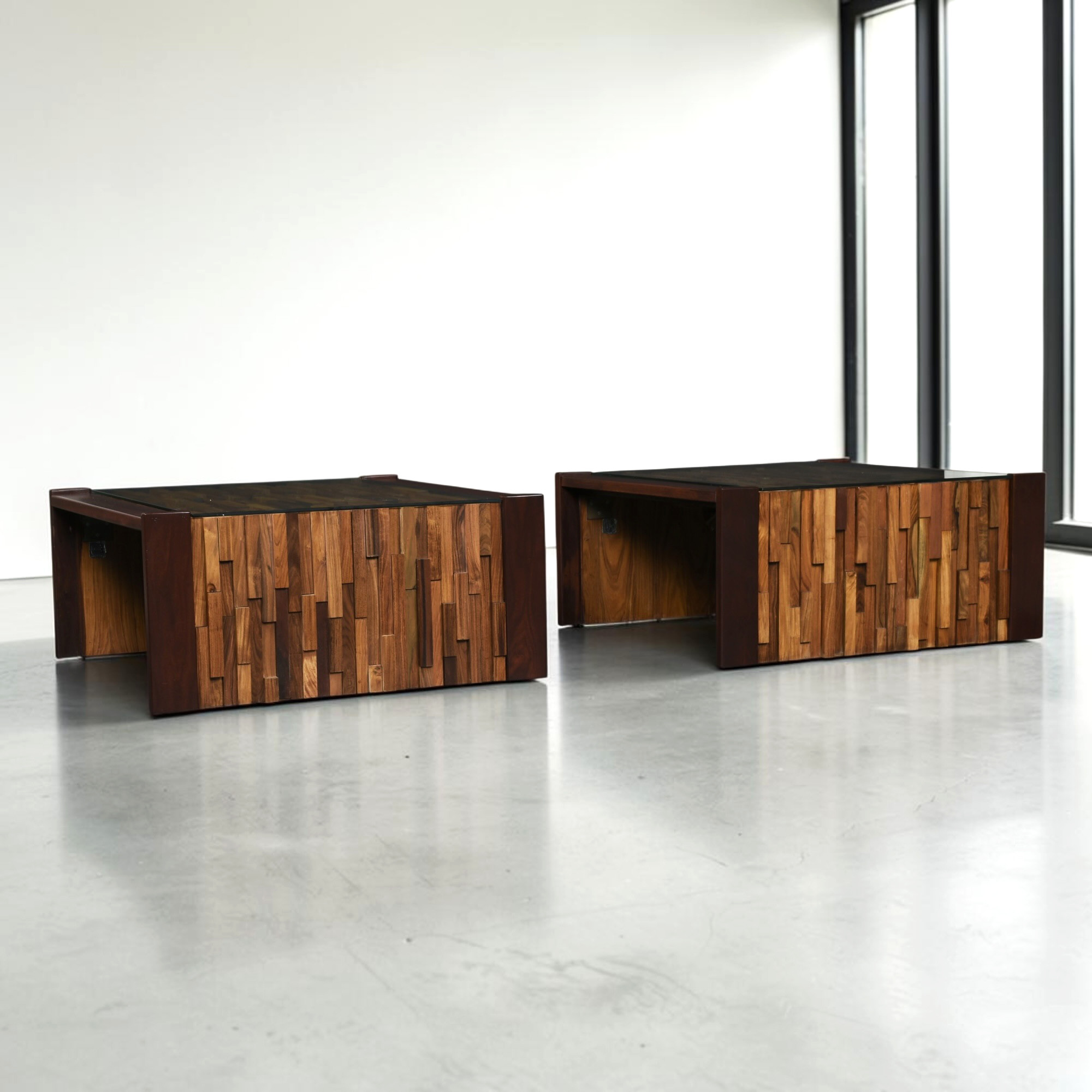 Percival Lafer Brazlian Modern rosewood end tables