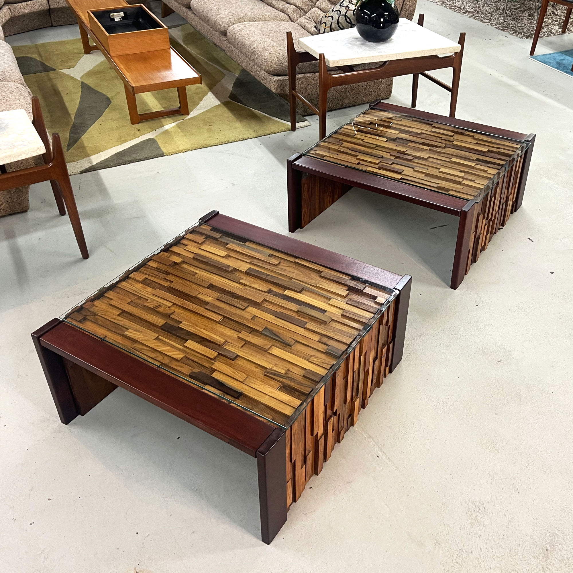 Percival Lafer Brazlian Modern rosewood end tables