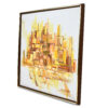 yellow orange mid century harbor painting