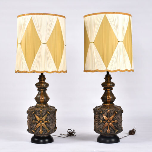 Vintage 1960s or 1970s Brutalist table lamps