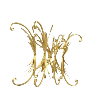 Gold metal wheat sheaf console table base