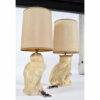 Back of chalkware owl lamps