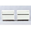 Beautifully restored white Post Modern Lane nightstands with chrome bases