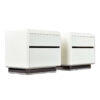 Lane white and chrome vintage nightstands