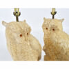Pair of vintage white owl lamps